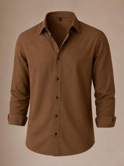Men's Classic Solid Light Brown Shirt